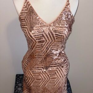 Elegant Sequin Geometric Dress